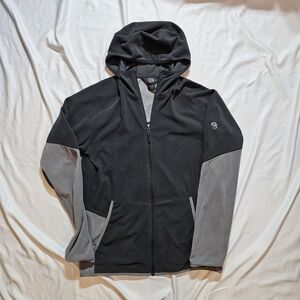 Mountain Hardwear Black and Gray Performance Fleece, Full-Zip Men's Medium